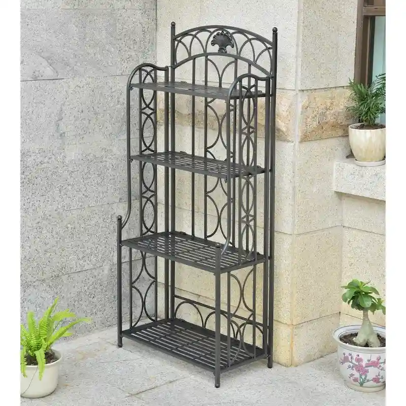 Segovia 4-Tier Iron Folding Bakers Rack