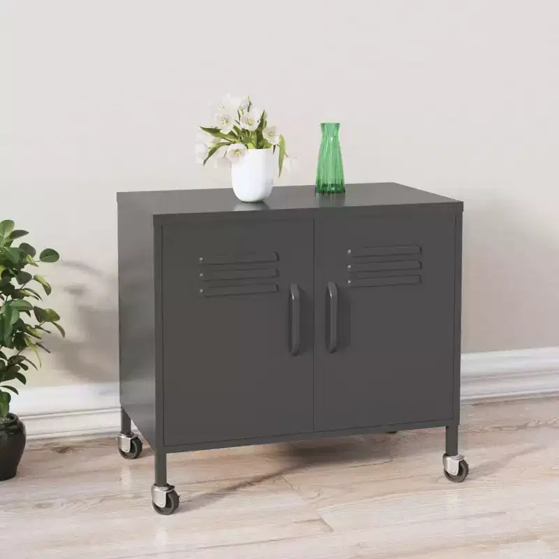 Heavy Duty Storage Cabinet, Freestanding File Cabinet with Wheels for Home Office, Industrial Style