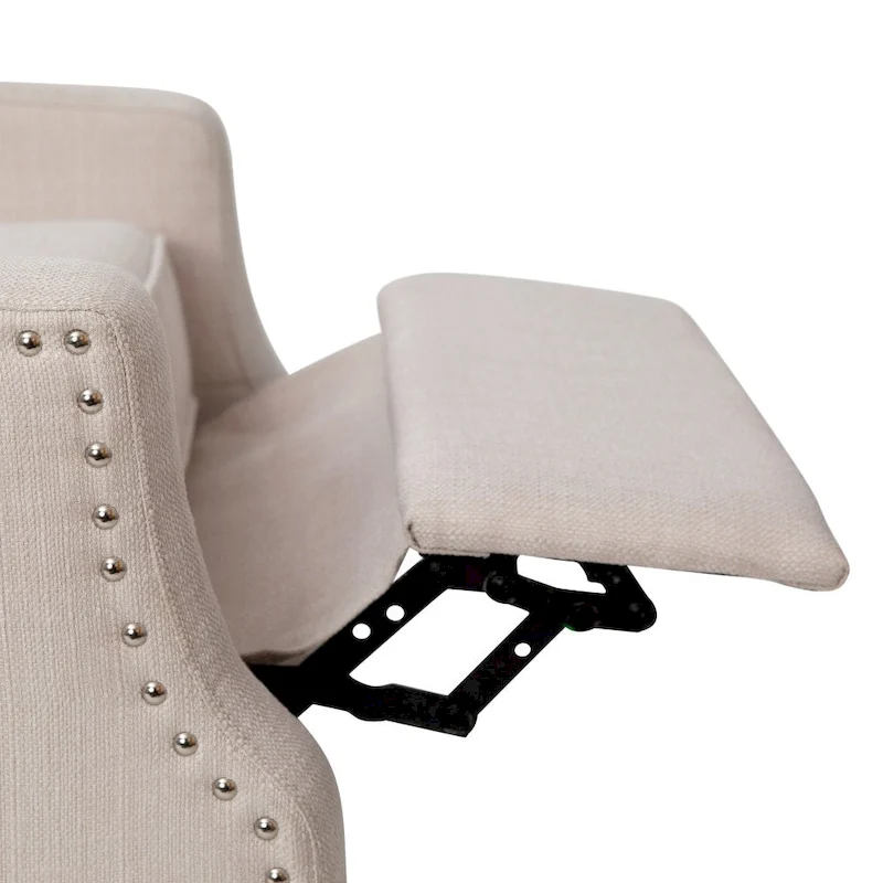Push Back Wing Back Pocket Spring Recliner with Side Accent Nail Trim