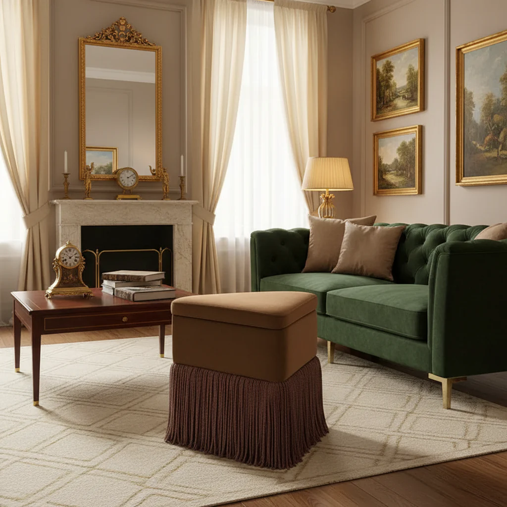 Velvet Ottoman/Stool