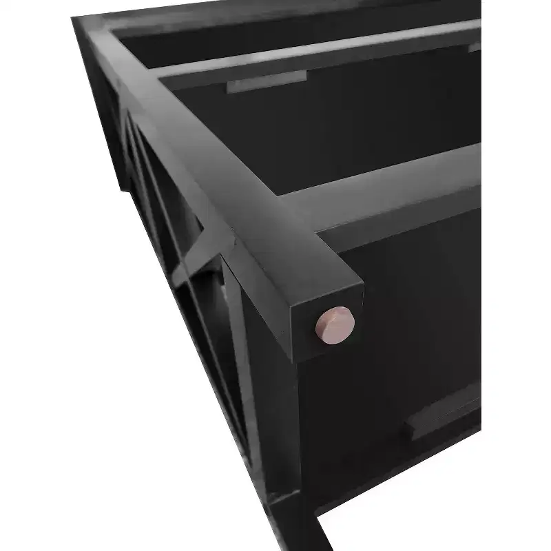 Kings Brand 3-Tier X-Design Console Entryway Sofa Table With Shelves, Black