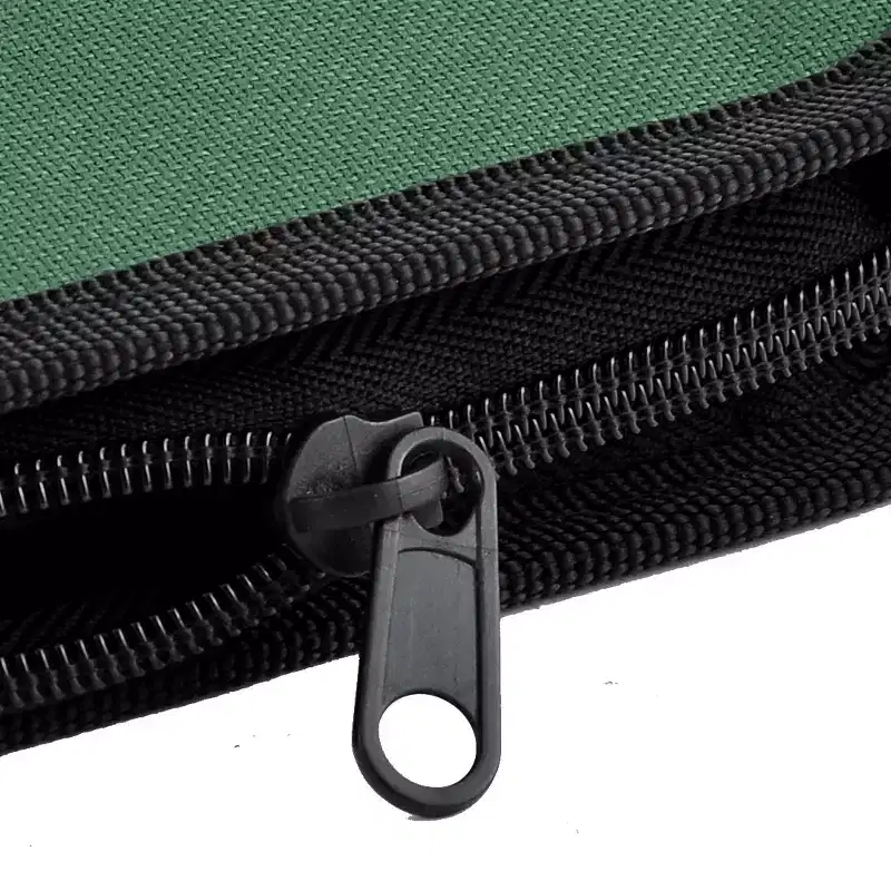 Zipper Closure Portable Disc CD DVD Storage Organizer, Nylon Media Storage Bag 11.2x6x2, Black Green