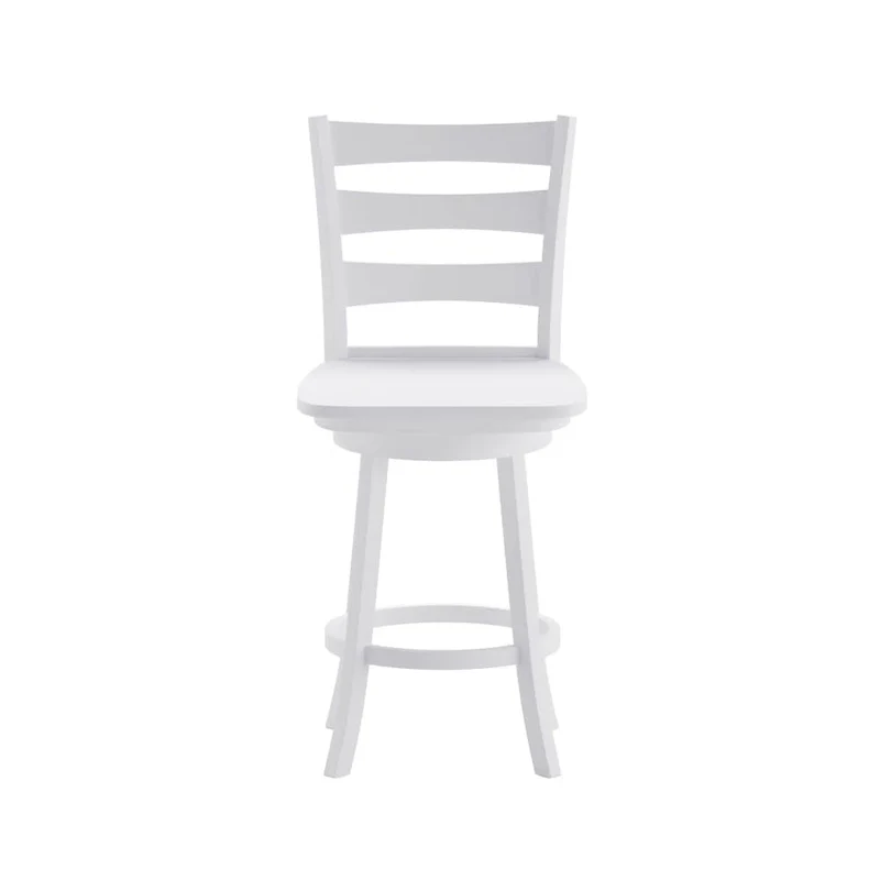 Ladderback Wooden Swivel Counter Stool with Footrest