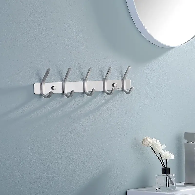 Bathroom Robe and Towel Hook Rack with 5 Hooks