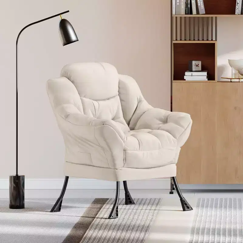 Lazy Chair with Side Pocket, Comfy Accent Lounge Armchair for Living Room, Bedroom, Dorm or Office