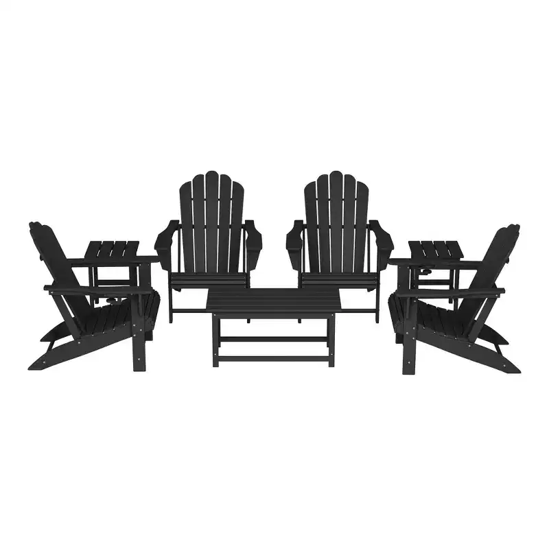 WestinTrends Highland 7-Piece HDPE Outdoor Patio Furniture Adirondack Conversation Set