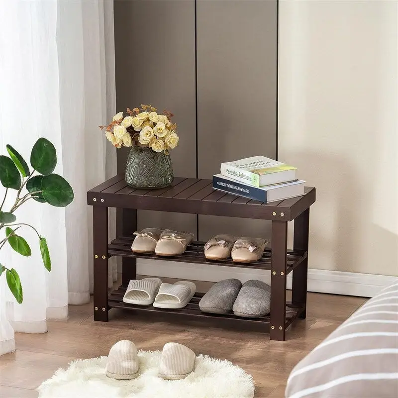3-Tier Shoe Rack Bench - 11D x 27.6W x 17.7H