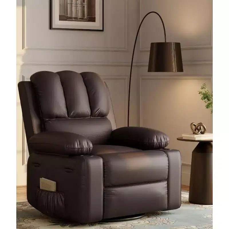 27 Oversized Recliner Chair with Heat & Massage  360 Swivel & Manual Rocking, Cup Holder for Living Room
