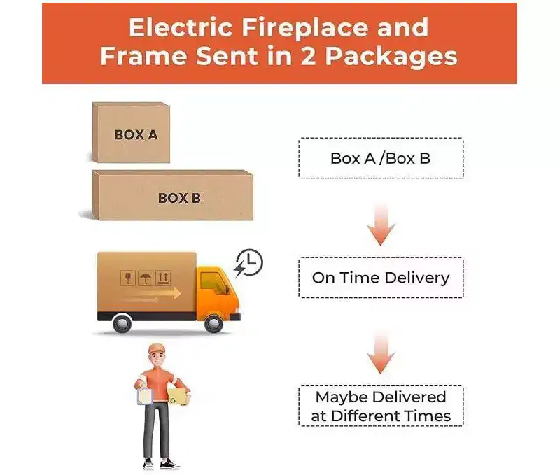 R.W.FLAME 48'' Electric Fireplace with Wood Mantel Storage,Pearl Freestanding Fireplace Mantel with Log Lockers & Remote Control, Adjustable Led Flame