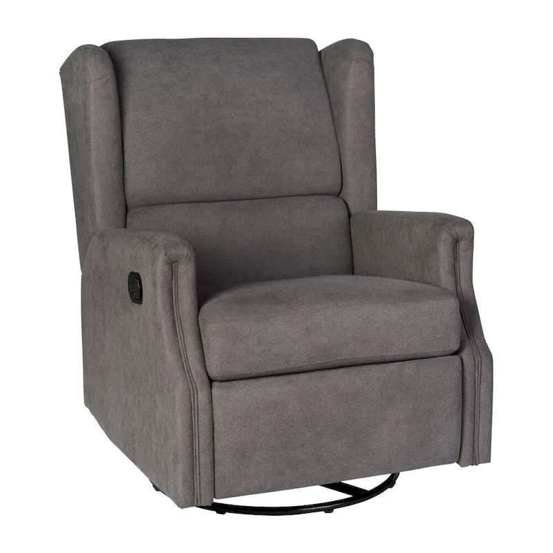 Wingback Upholstered Manual Recline Rocking Swivel Glider Chair