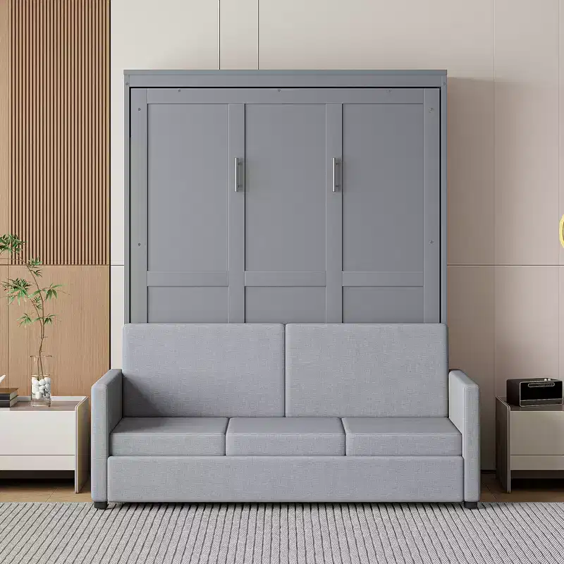Full Size Murphy Bed with Sofa and Cushion