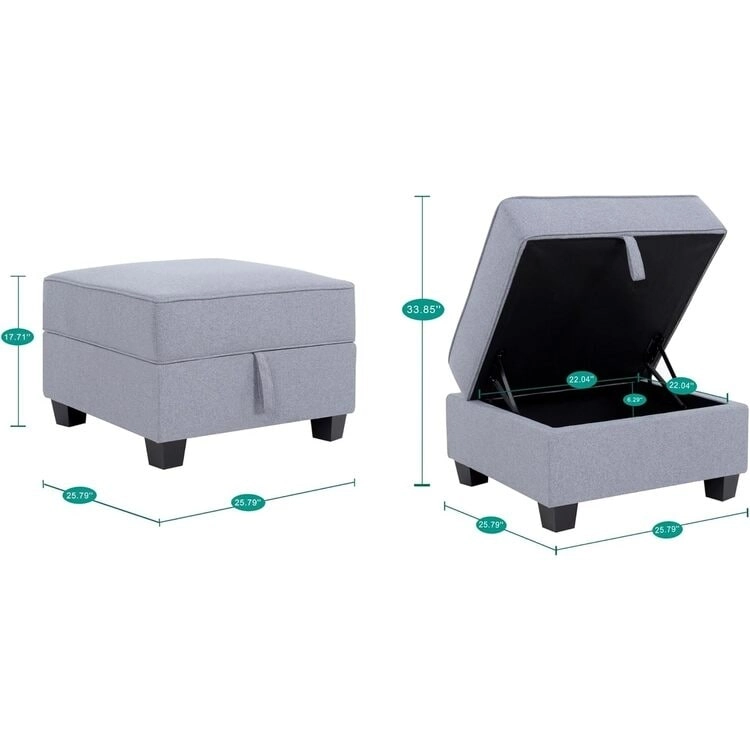 Modern DIY Convertible Modular Sectional Ultimate Sofa Collection - Optional Ottoman Middle and Armrest Modules