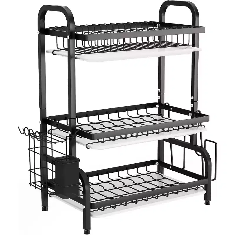 3-Tier Drying Rack for Kitchen Counter Storage