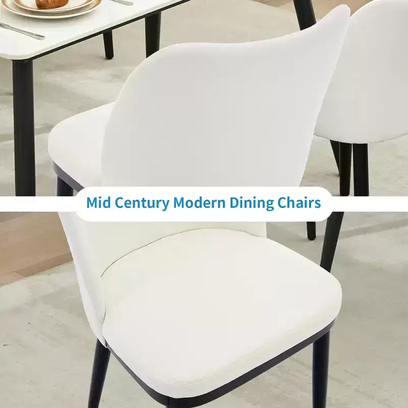 Dining Chairs Set of 6. Upholstered Kitchen Dining Room Chairs with Padded Seat and Wood Legs for Kitchen. Dining Room. Restaurant. Cafe.