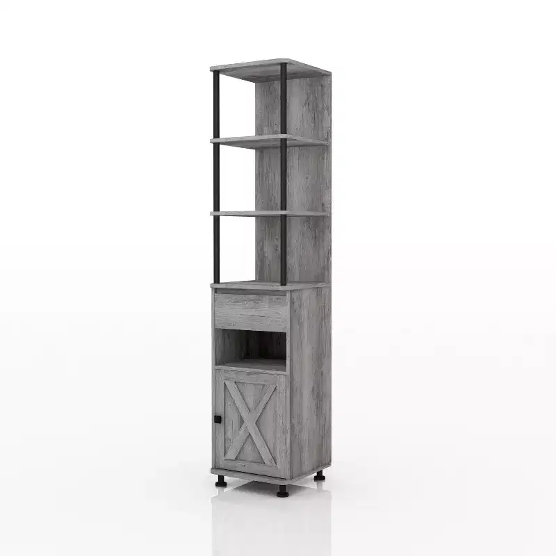 72.3" Clander Multiple Storage Bookcase: Iron Frame, Barndoor Cabinet - HOMES: Inside + Out