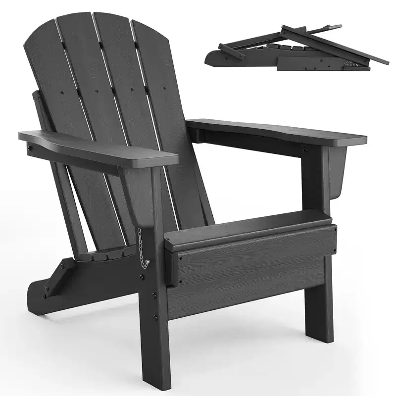 HDPE Adirondack Chairs, Weather Resistant Outdoor Chair, Heavy Duty 380Lbs Capacity, No Assembly Required, for Outdoor, Patio, Lawn