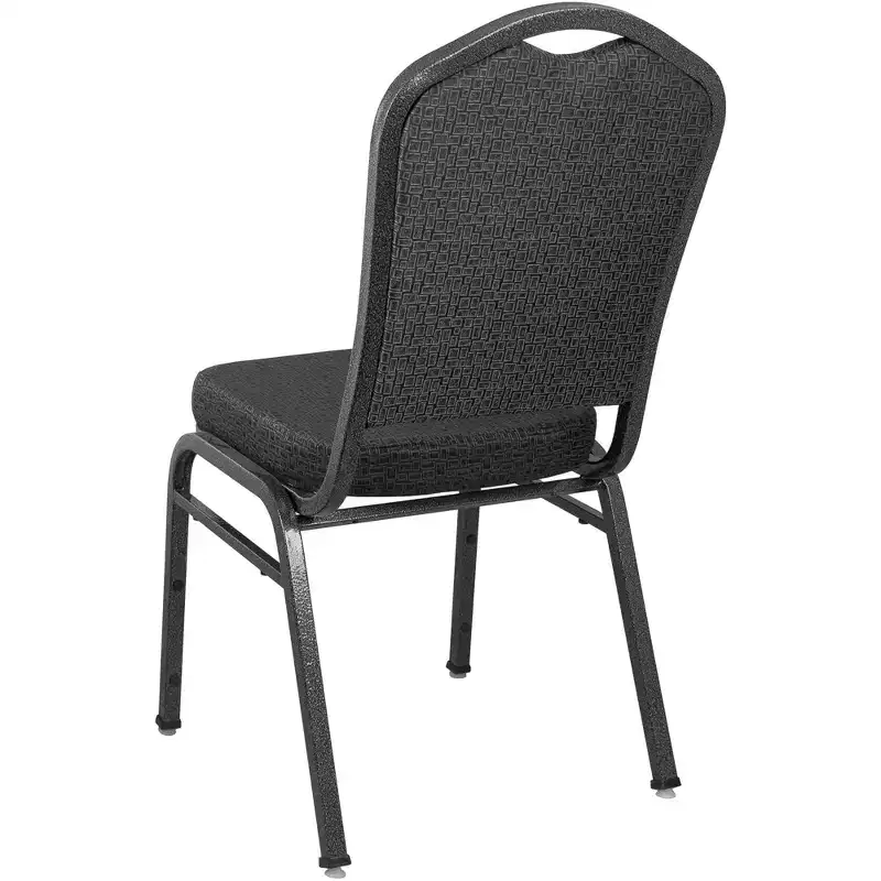 Premium Crown Back Banquet Chair with Burgundy Fabric & Silver Frame