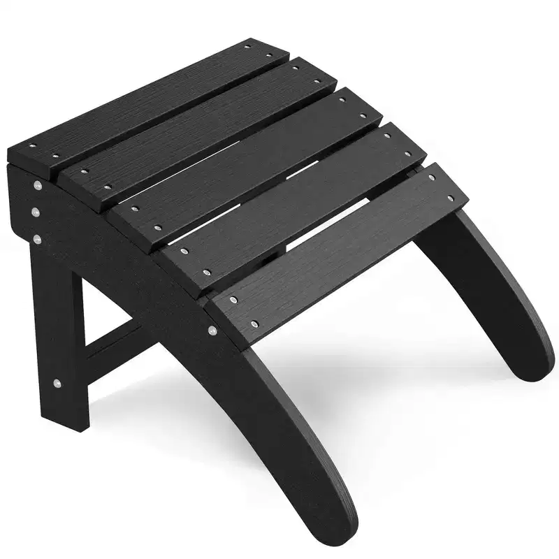 Folding Adirondack Ottoman Set of 2, Weatherproof HDPE Footrest, 18''W18.7''D14.1''H, 200LBS Capacity for Patio