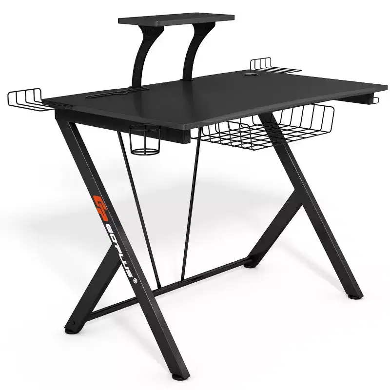 Gaming Desk Computer Desk PC Table Workstation with Headphone Hook & Cup Holder