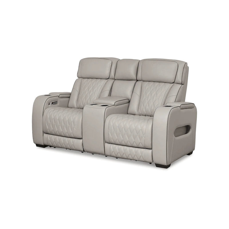 Gray Power Reclining Loveseat with Console - 75W x 40D x 44H