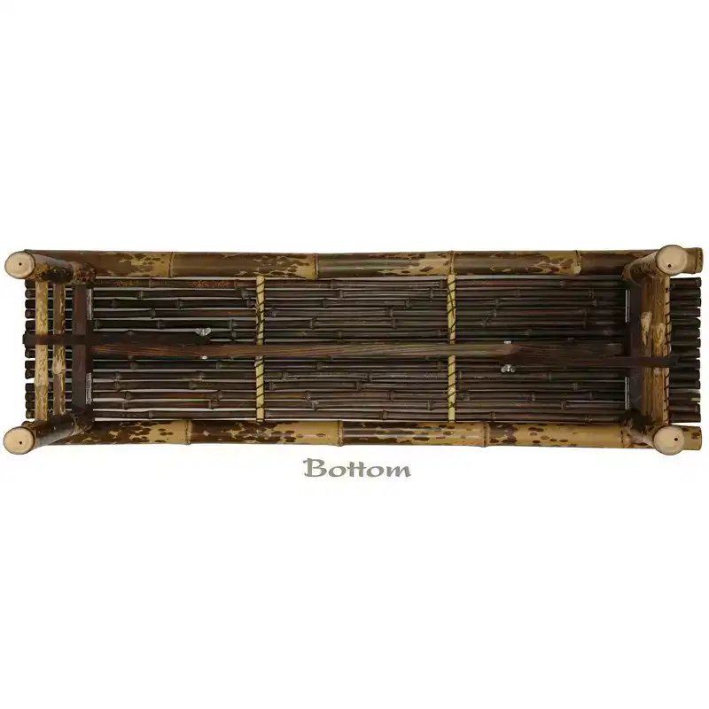 Dark Brown Bamboo Folding Bench – Seats 2