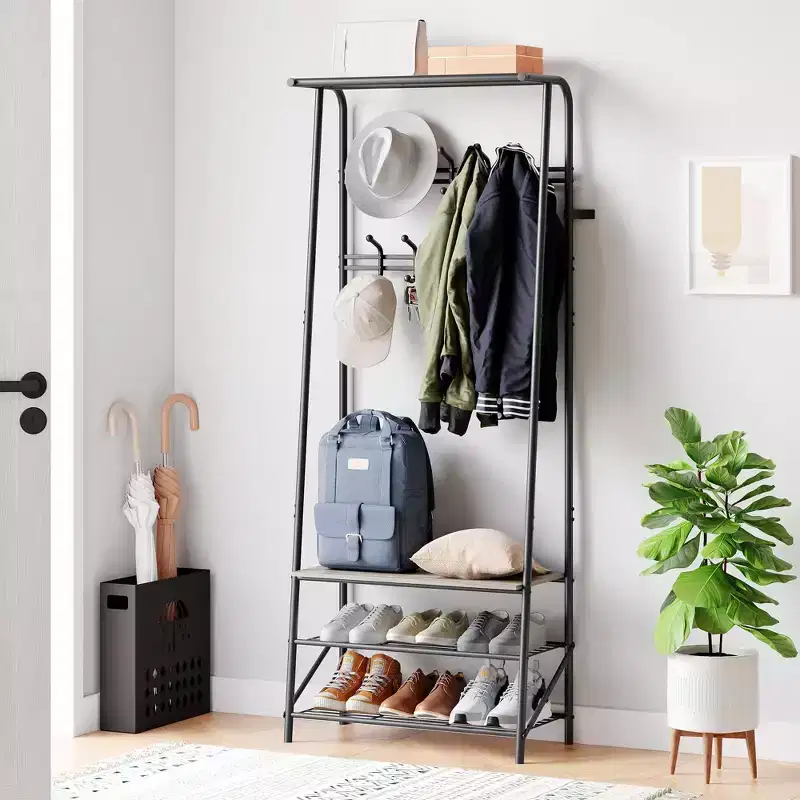 Coat Rack Shoe Bench with 5 /6 /10 Hooks