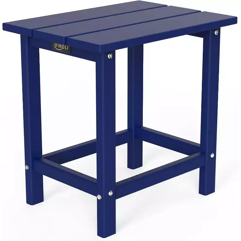 VINGLI Outdoor Patio Side Table, Plastic Waterproof HDPE Adirondack Coffee End Tables, All Weather for Patio, Backyard, Pool, Indoor Use