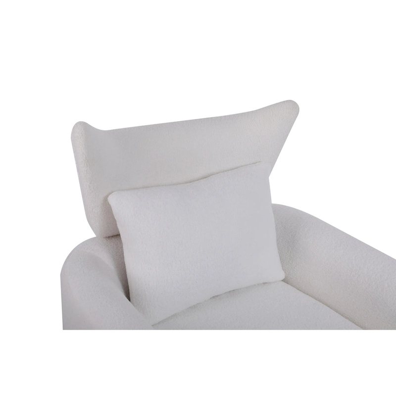 White 29.9 Upholstered 360 Swivel Accent Chair with Iron Base