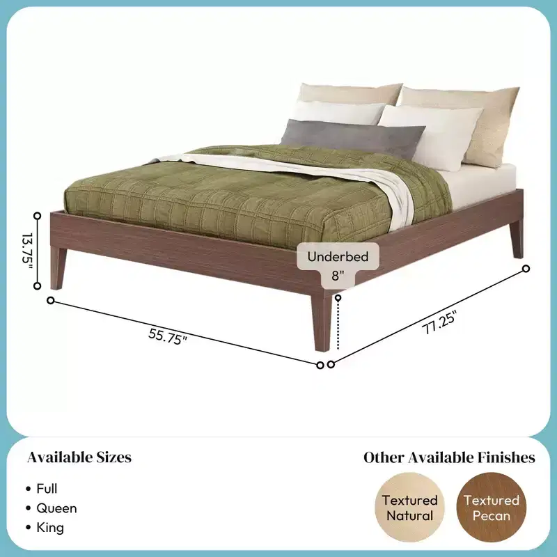 Now Furniture Full Size Bed Frame, Wooden Platform Bed
