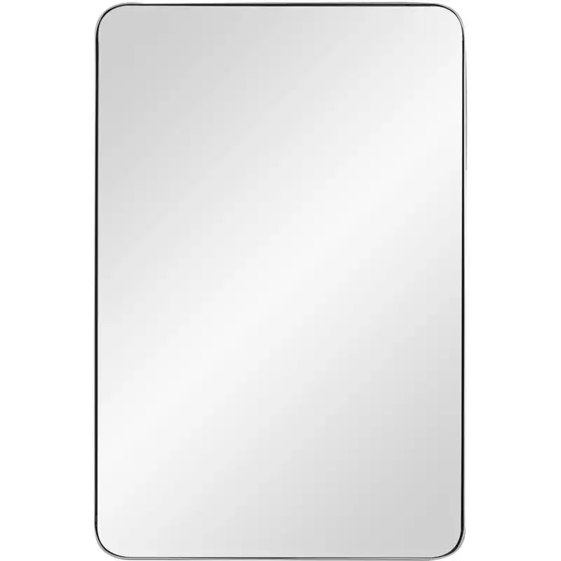 Cooper Classics Ryne Shiny Silver 24 x 36 Rectangular Wall Mirror