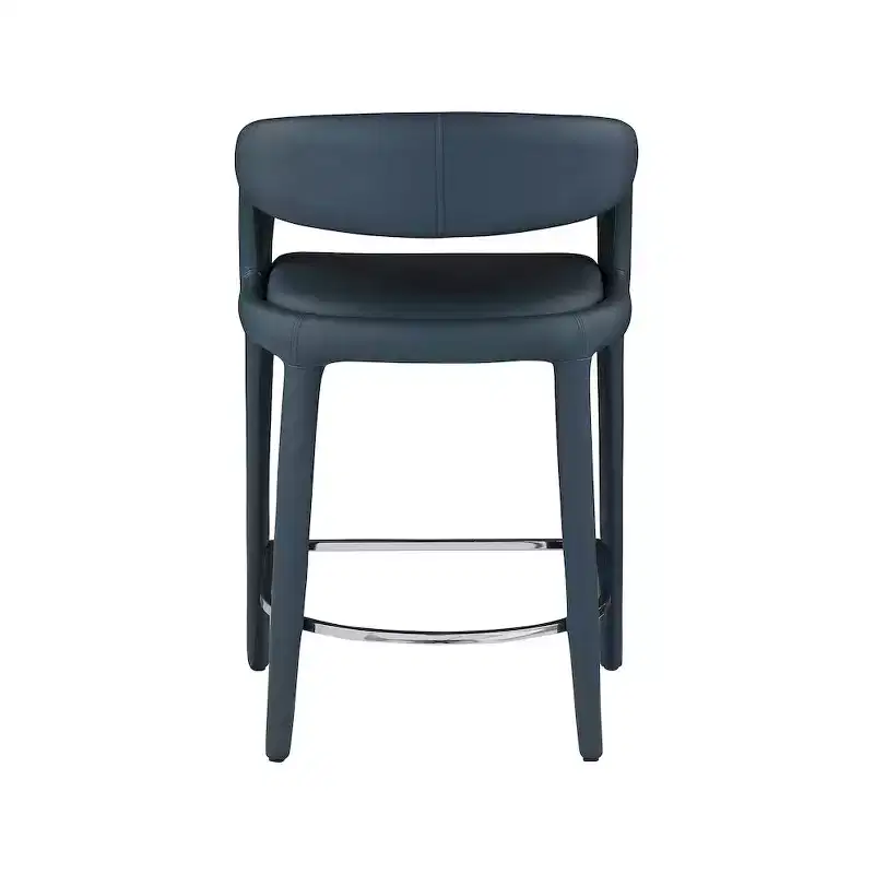 Meridian Furniture,Sylvester Navy Vegan Leather Stool
