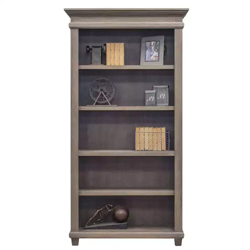 Martin Furniture 76" Carson Open Bookcase Brown: Wood Frame, 4 Shelf Storage, No Assembly Required