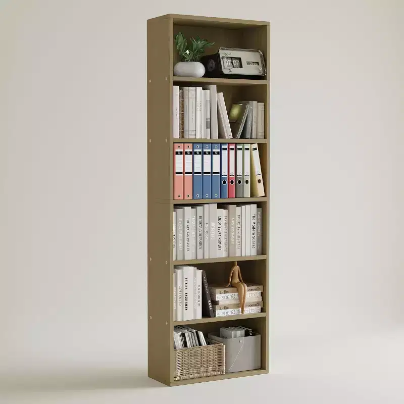 Tall Bookcase Dresser, 6 Shelf Standing Bookshelf, 6 Tier Open Shelf Wooden Bookcase, Floor Standing Display Storage Shelves