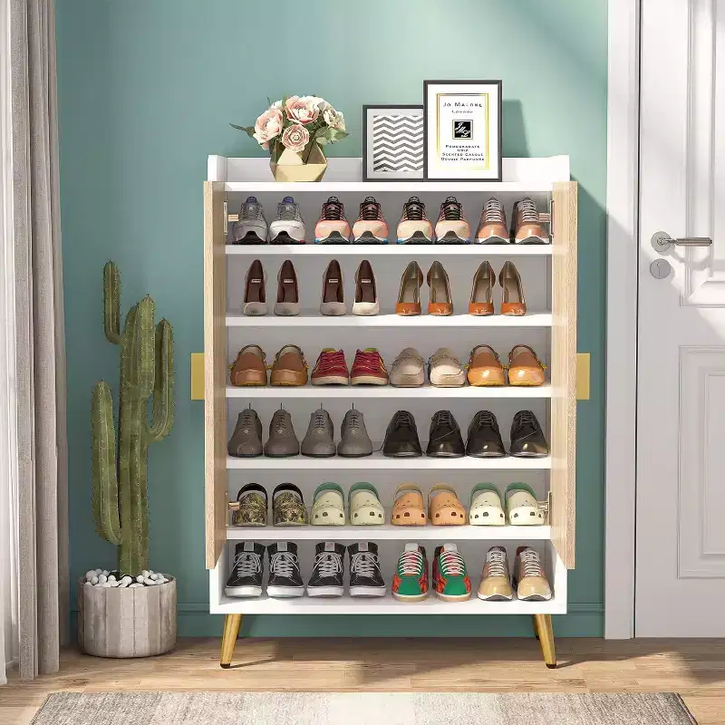 Tribesigns 7-Tier Wooden Shoe Cabinet