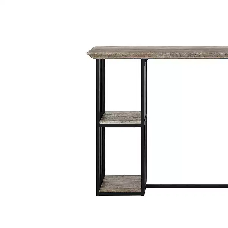 47" Zudora Dining Table Antique Oak Sandy Black Finish: Sturdy Metal Pedestal Base, Seats 2