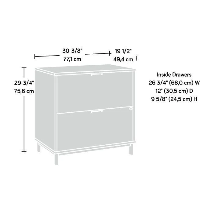 2-Drawer Lateral File Cabinet with Locking Drawer
