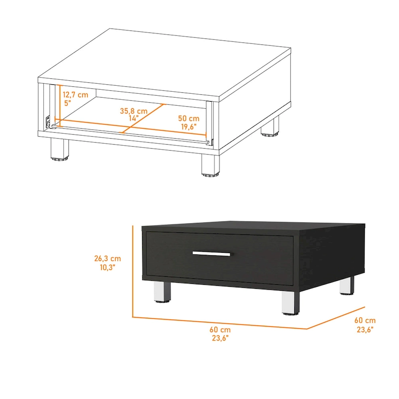 FM Furniture Myers 10-inch Tall Coffee Table