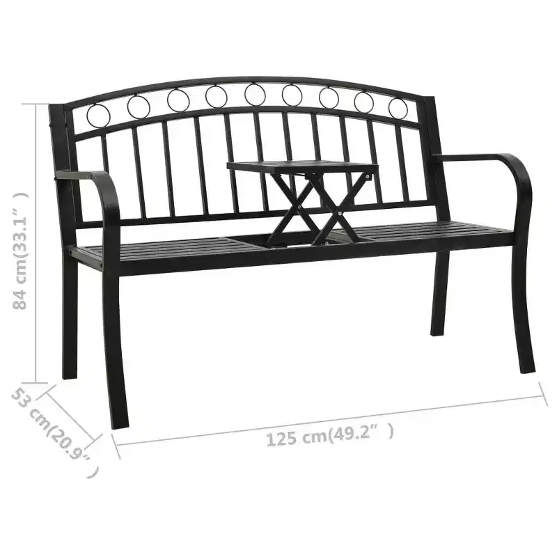 vidaXL Garden Bench Powder-coated steel Medium Durable