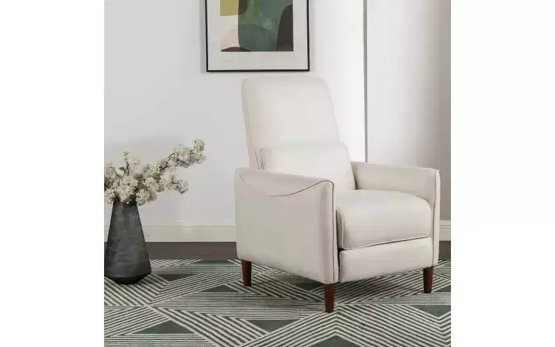 Upholstered Recliner Chair with Rubberwood Tapered Legs