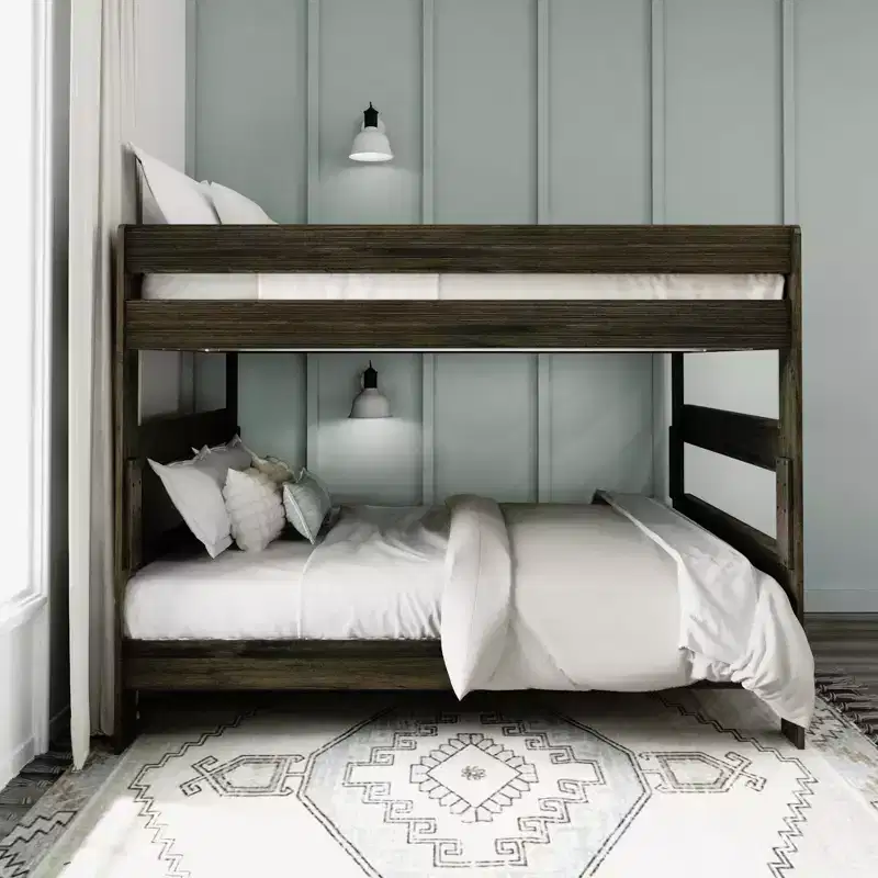 Max & Lily Bunk Bed, Queen-Over-Queen Bed Frame for Kids, Solid Wood Bunk Bed for Kids, No Box Spring Needed
