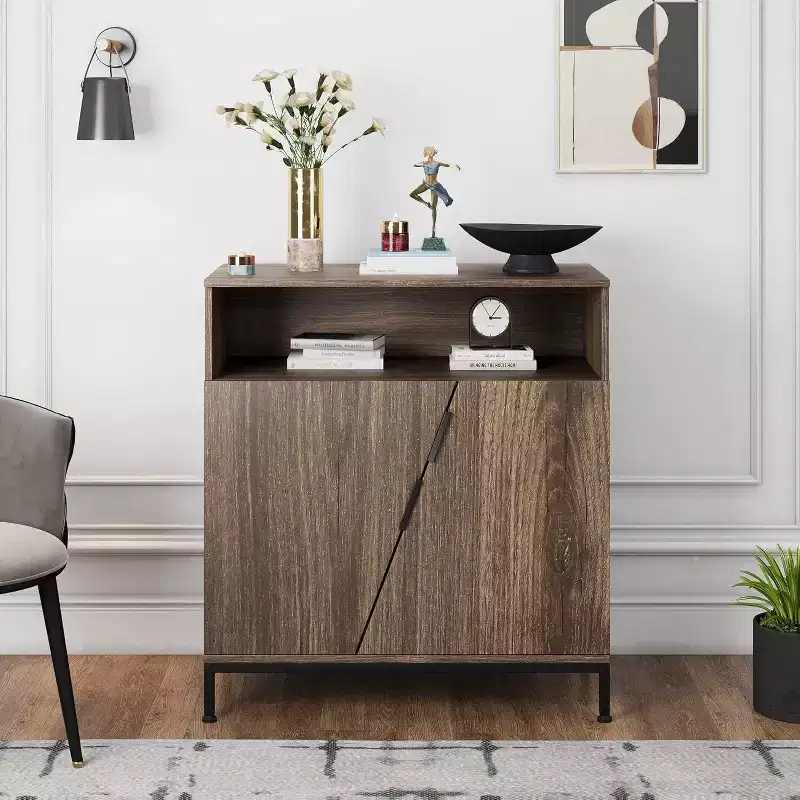 Door Sideboard Cabinet, Free Standing Morden Wood Sideboard Buffet