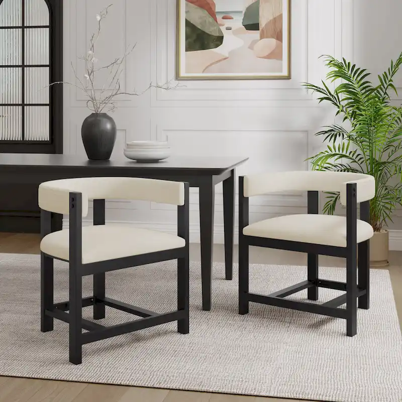 Christopher Knight Home - Bennett Elegant Barrel-Back Dining Armchair Set of 2