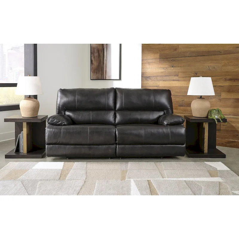 Signature Design by Ashley Mountainous Black Power Reclining Sofa - 85W x 42D x 42H