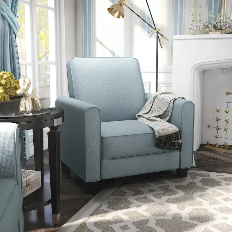 Traditional Fabric Welted Padded Recliner Chair