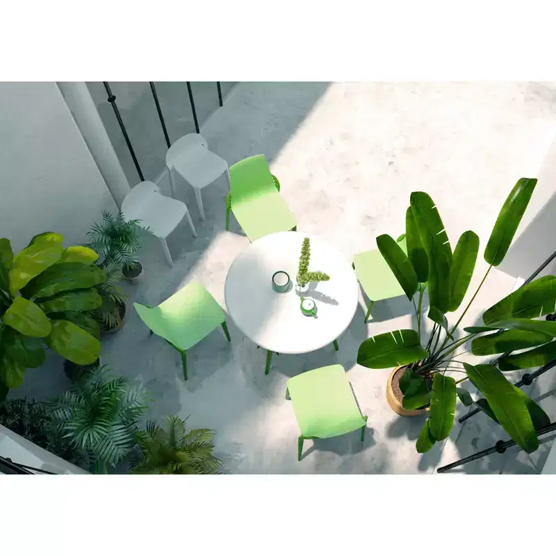 Chloe Round Garden Table - Green - Lagoon: Bistro, Weather-Resistant, Seats 4