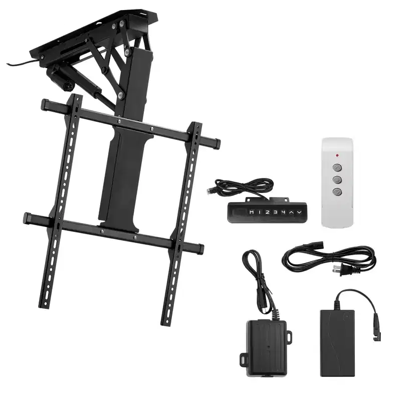 VEVOR Motorized Ceiling TV Mount, TV Wall Mount for 32 to 65 Inch TV, Electric Adjustable Ceiling TV Mount, Motorized Flip Down TV Mount, Black