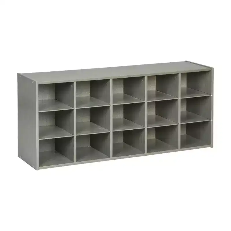 ECR4Kids Streamline 15 Cubby Tray Storage Cabinet, 3x5, Classroom Furniture
