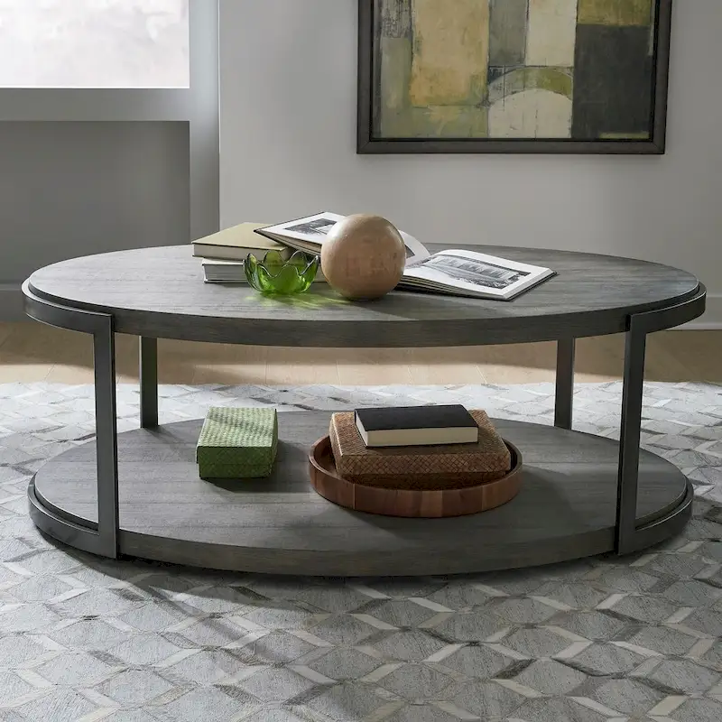 Gauntlet Gray Oval Cocktail Table