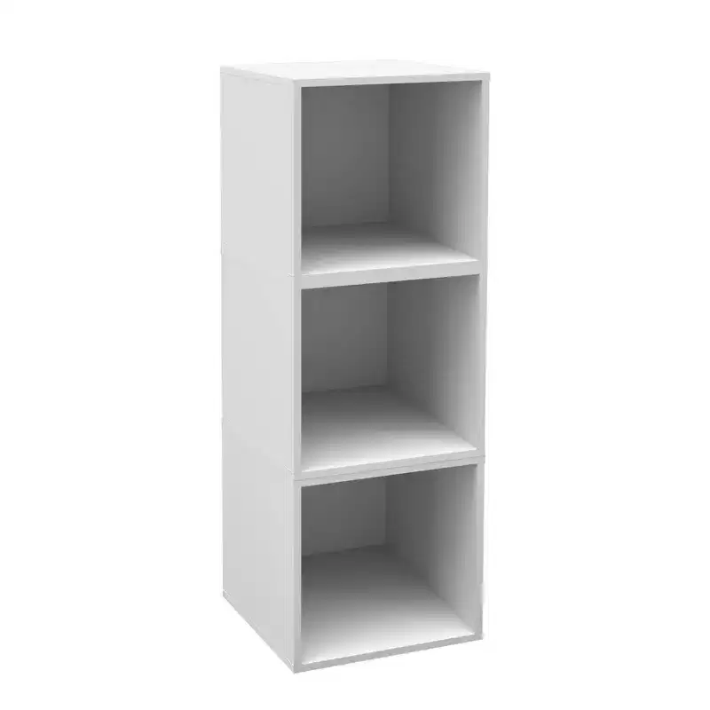Niche 3pk Cubo Wood Stackable Storage Bookcase Shelf Organizer Cube Snow White