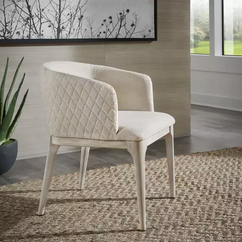 Audrey Heathered Dining Chair - White/Beige - iNSPIREQ